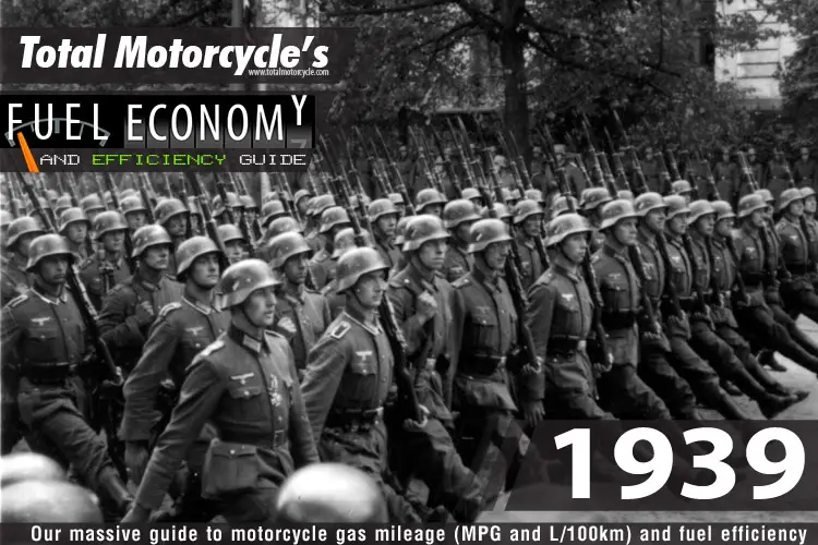 1939 Motorcycle MPG Fuel Economy Guide
