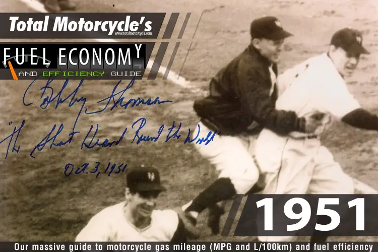 1951 Motorcycle MPG Fuel Economy Guide