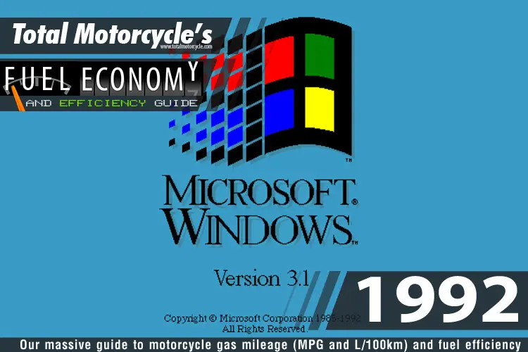 1992 Motorcycle MPG Fuel Economy Guide