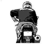 Fuel - Left arm out to side pointing to tank with finger extended.