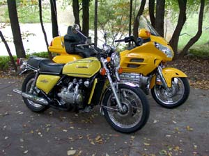 The 1976 Honda Goldwing GL1000 and 2001 Honda Goldwing GL1800A. www.webbrilliandt.com