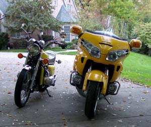 The 1976 Honda Goldwing GL1000 and 2001 Honda Goldwing GL1800A. www.webbrilliandt.com