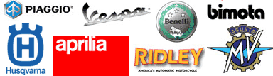 Aprilia, Benelli, Bimota, Husqvarna, MV Agusta, Piaggio, Ridley and Vespa motorcycle companies