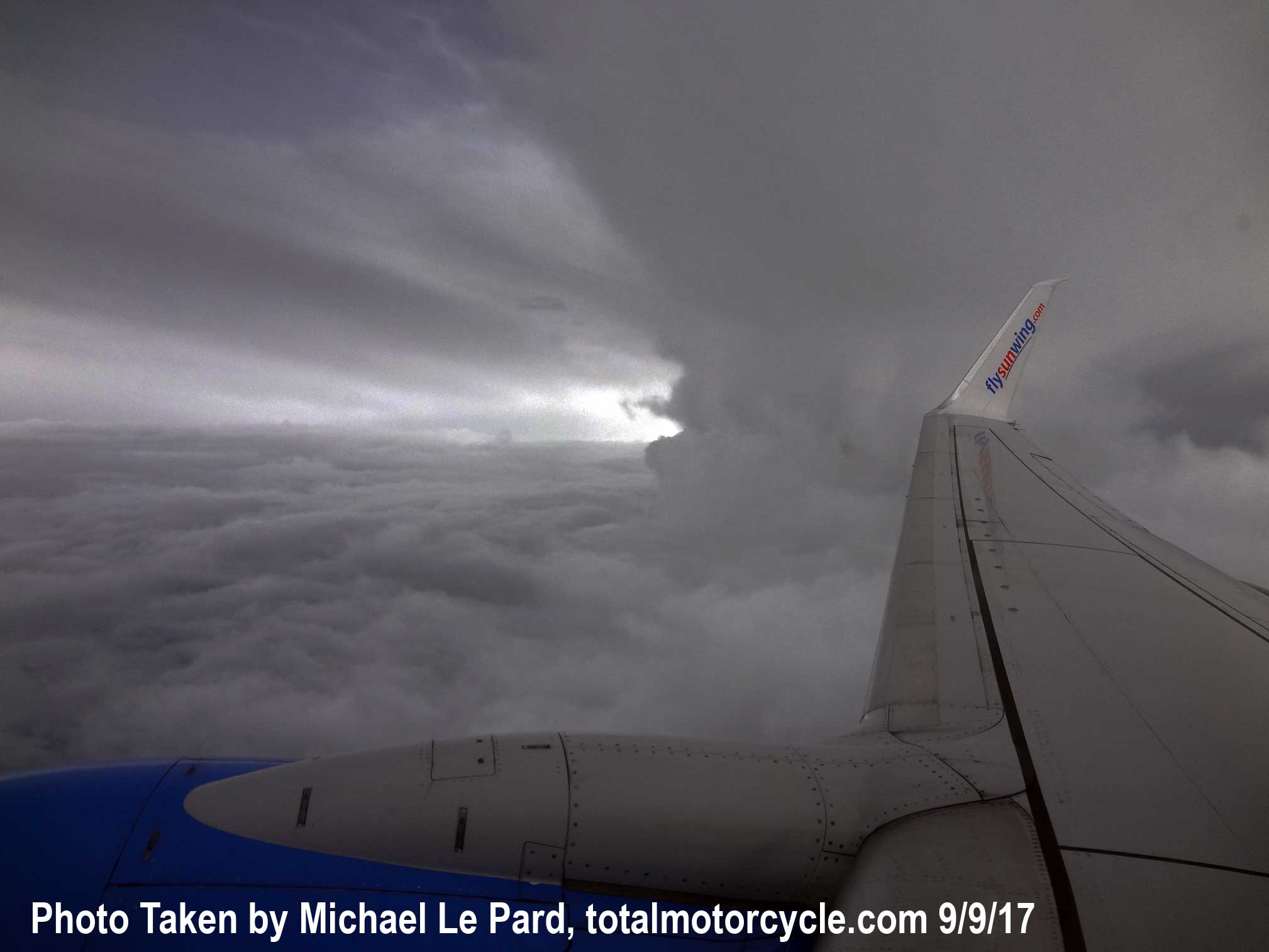 Eye of Hurricane Irma from my Sunwing flight WG200D