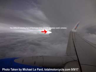 Eye of Hurricane Irma from my Sunwing flight WG200D