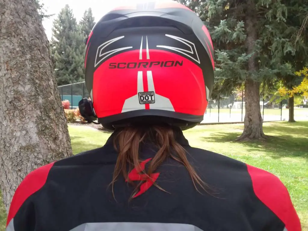 Back of the EXO-GT920, showing the DOT sticker.