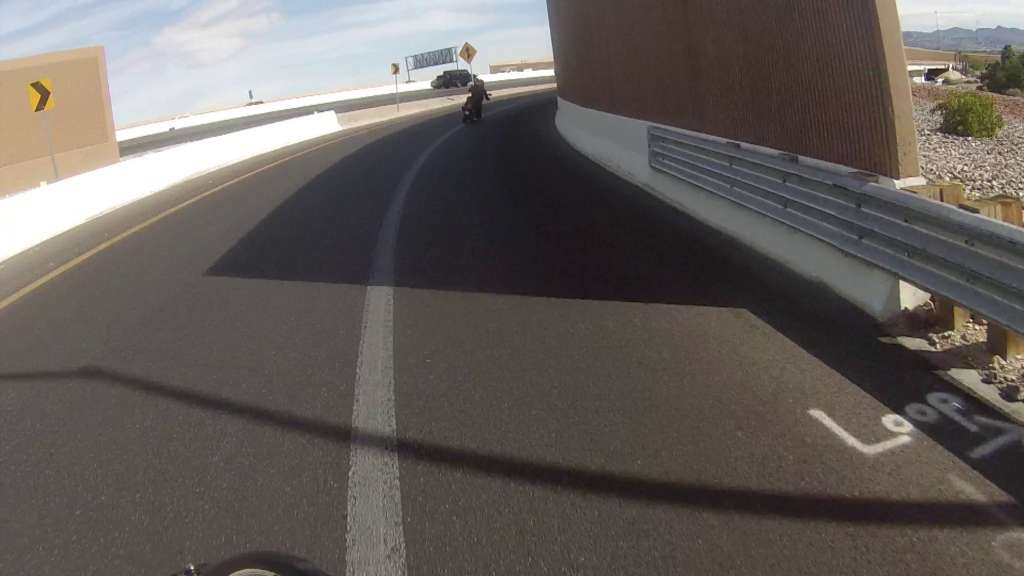 Sharp right-hand turn, showing the 2019 Vulcan S leaned far over into the turn.