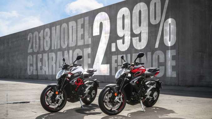 MV Agusta USA 2.99% low finance offer on motorcycle models