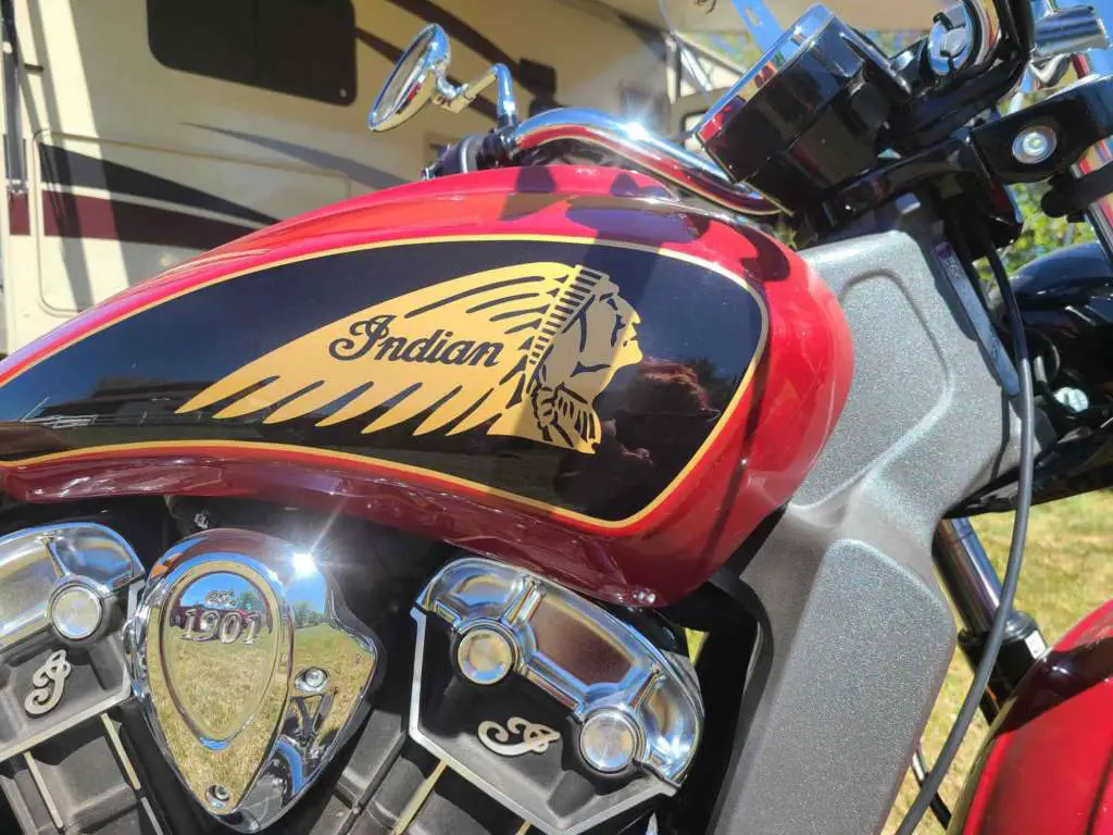 2019 Indian Scout in closeup.