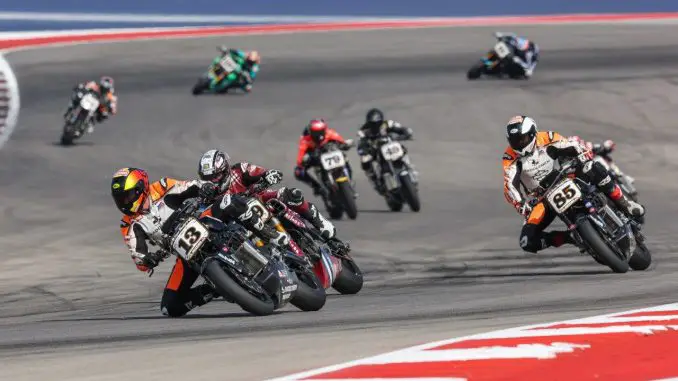 MotoAmerica Mission King of the Baggers racing action with Harley-Davidson at Circuit of the Americas