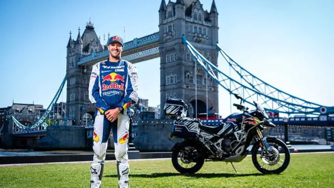 WORLD RECORD ATTEMPT: RED BULL RIDER TRIUMPH AMBASSADOR & DAKAR CHAMPION SAM SUNDERLAND