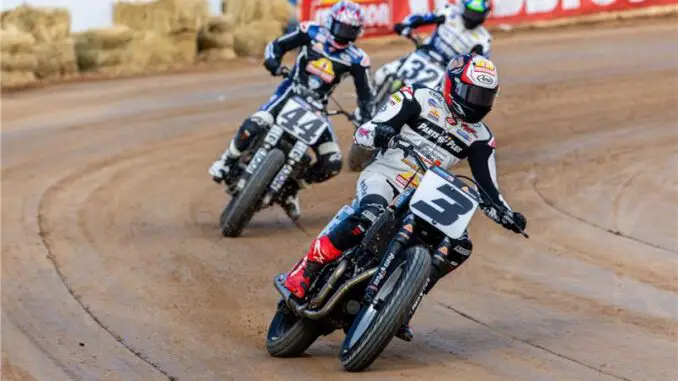 MILWAUKEE (August 11, 2025) – Rick Ware Racing/Parts Plus/Latus Motors rider Briar Bauman rode a Harley-Davidson® XG750R motorcycle to one win and two additional podium finishes during three nights of racing at the historic Jackpine Gypsies short track near Sturgis, S.D., earning vital points in the closely contested Mission SuperTwins championship battle in the 2025 Progressive American Flat Track (AFT) series. Bauman extended his SuperTwins series lead to seven points. Mission/Roof Systems rider Brandon Robinson also claimed a SuperTwins race win aboard a Harley-Davidson XG750R—his first victory on the bike after playing a key role in its long-term development. In the first AFT AdventureTrackers race of the season, WFOracingonline.com rider Jesse Janisch rode a Harley-Davidson Pan America® 1250 Special to a win and a runner-up finish as the series made its Sturgis debut. H-D Pan America riders Danny Eslick (Saddlemen Race Development) and Henry Wiles (Walters Bros. Harley-Davidson/Wiebler’s Harley-Davidson) also earned podium results. The tripleheader week of short track and TT racing was staged in conjunction with the 85th Annual Sturgis Motorcycle Rally. Bauman Adds to AFT SuperTwins Points Lead, Robinson Earns First Victory August 4 – The Sturgis AFT SuperTwins triple-header opened on August 4 with Jackpine Gypsies Short Track I. For the second time this season, the event featured the Mission Triple-Challenge format, with the SuperTwins field contesting three races: a 10-lap sprint opener, a 15-lap race, and a 20-lap final. Points escalated with each race, and championship points were awarded based on the combined totals. Bauman set the tone early, topping qualifying with a best lap of 13.435 seconds on the tight 1/5-mile Jackpine Gypsies oval—the shortest track on the 2025 AFT SuperTwins schedule. In the 10-lap sprint, he led from the start with Mission/Roof Systems/Harley-Davidson rider Brandon Robinson and Yamaha’s Dallas Daniels, his closest title rival, in pursuit. Daniels moved past Robinson after two laps, but Bauman had already opened a gap, stretching his lead to 1.329 seconds at the finish. Daniels took second, with Robinson in third. The 15-lap second race was twice red-flagged for on-track incidents. On the third restart, Bauman again took the lead, but Daniels executed a pass for the win mid-race. Bauman held on for second, 0.650 seconds behind Daniels, with Royal Enfield’s Max Whale in third. The 20-lap finale turned into a showdown between Bauman and Daniels, the two swapping the lead several times in the opening laps. Daniels then took control at the front, with Bauman close behind and Robinson, Whale, and Honda’s Trent Lowe in the mix. On lap 19, Bauman retook the lead and held off Daniels and Robinson to claim his second win of the night and the overall event victory with a 1-2-1 score—his sixth AFT SuperTwins win of the season. Daniels (2-1-2) placed second overall, with Robinson (3-4-3) third. “Dallas took me to school in the second Main Event,” said Bauman. “To come back and get him—he usually just builds momentum and gets better throughout the night—was huge. My Rick Ware Racing/Parts Plus/Latus Motors team worked really, really hard. We changed quite a bit of stuff even though we’d been fast all day. Dallas is so good. I’ve never been this stressed out all the time, but we’re out here, baby, and we’re working for it.” August 5 – AFT SuperTwins raced under its traditional format for Jackpine Gypsies Short Track II. Robinson paced the field in qualifying with a best lap of 13.081 seconds on the Mission/Roof Systems Harley-Davidson XG750R motorcycle. Robinson finished second to Daniels in the first heat race, and Bauman won his heat race. At the start of the main event Daniels led the field with Robinson, Bauman and KTM rider Davis Fisher battling on his rear wheel. Robinson passed Daniels to take the lead at the 7-minute mark and the trio of Robinson, Daniels and Bauman opened a gap on the field. At the 4-minute mark Bauman took a low line attempting to pass Daniels for second place and contact sent Daniels to the track. The race was stopped for a red flag, and Bauman and Daniels were penalized and sent to the back of the field for the restart. Robinson led away from the restart as Daniels and Bauman charged from the back row through a pack of 14 bikes. Bauman passed Daniels and worked his way up to third place in the closing laps, while Daniels finished 5th. Robinson crossed the finish line 1.151 seconds ahead of Fisher, with Bauman 1.634 seconds back in third place. Robinson’s win was the first for any rider this season other than title contenders Bauman and Daniels. August 8 – The Jackpine Gypsies facility was converted to a 0.35-mile TT course on a combination dirt and paved surface for the final event of the week, the Jackpine Gypsies Super TT. Bauman finished second to top qualifier Daniels in their heat race, and the pair of rivals lined up on the front row for the main event. Daniels led off the start as Wiles slotted into second with Bauman third. On the second lap Wiles missed a gear shift and Bauman charged past, giving chase to Daniels. Bauman could not quite match the pace set by Daniels on the very technical TT course and trailed by 5.781 seconds at the finish. Wiles finished third. Robinson left the race after 8 laps with a mechanical issue. After 12 of 16 rounds in the 2025 AFT Mission SuperTwins championship, Bauman leads with 243 points, followed by Daniels with 236. Robinson is third with 164 points. The AFT Mission SuperTwins series returns to action August 16 for the Peoria TT at the Peoria Motorcycle Club in Bartonville, Ill. Mission SuperTwins Race Results – Jackpine Gypsies Short Track I (Top 10) 1. Briar Bauman (H-D) Rick Ware Racing/Parts Plus/Latus Motors 2. Dallas Daniels (Yam) Estenson Racing 3. Brandon Robinson (H-D) Mission/Roof Systems/Harley-Davidson 4. Max Whale (RE) Moto Anatomy X Royal Enfield/Fairway Ford/Parts Unlimited 5. Henry Wiles (Yam) DL Racing/HYMMC 6. Trent Lowe (Hon) American Honda/Progressive Insurance/Mission Foods 7. Jarod VanDerkooi (KTM) Fastrack Racing/Wally Brown Racing 8. Davis Fisher (KTM) Rackley Racing/Bob Lanphere’s BMC Racing 9. Dan Bromley (Suz) Memphis Shades/Corbin/Vinson Construction 10. Logan McGrane (KTM) Schaeffer’s Motorsports Mission SuperTwins Race Results – Jackpine Gypsies Short Track II (Top 10) 1. Brandon Robinson (H-D) Mission/Roof Systems/Harley-Davidson 2. Davis Fisher (KTM) Rackley Racing/Bob Lanphere’s BMC Racing 3. Briar Bauman (H-D) Rick Ware Racing/Parts Plus/Latus Motors 4. Dan Bromley (Suz) Memphis Shades/Corbin/Vinson Construction 5. Dallas Daniels (Yam) Estenson Racing 6. Jarod VanDerkooi (KTM) Fastrack Racing/Wally Brown Racing 7. Trent Lowe (Hon) American Honda/Progressive Insurance/Mission Foods 8. Henry Wiles (Yam) DL Racing/HYMMC 9. Justin Jones (KTM) 1st Impressions Race Team/Elder Trucking 10. James Ott (Yam) G&G Racing/Yamaha Racing/Media Home Mission SuperTwins Race Results – Jackpine Gypsies Super TT (Top 10) 1. Dallas Daniels (Yam) Estenson Racing 2. Briar Bauman (H-D) Rick Ware Racing/Parts Plus/Latus Motors 3. Henry Wiles (Yam) DL Racing/HYMMC 4. Jarod VanDerkooi (KTM) Fastrack Racing/Wally Brown Racing 5. Dan Bromley (Suz) Memphis Shades/Corbin/Vinson Construction 6. Declan Bender (Yam) Memphis Shades/Black Hills Powersports 7. Max Whale (RE) Moto Anatomy X Royal Enfield/Fairway Ford/Parts Unlimited 8. James Ott (Yam) G&G Racing/Yamaha Racing/Media Home 9. Trent Lowe (Hon) American Honda/Progressive Insurance/Mission Foods 10. Logan McGrane (KTM) Schaeffer’s Motorsports Janisch Wins AFT AdventureTrackers Opener August 4 – WFOracingonlin.com rider Jesse Janisch rode a Harley-Davidson Pan America® 1250 Special to victory in the first round of the four-race 2025 AFT AdventureTrackers™ series, a professional racing class for large displacement, street-stock adventure touring motorcycles. In the single 10-lap main event, Janisch passed Suzuki rider Dan Bromley on the second lap and then held the lead as the pair battled for the rest of the race. Janisch, who had ridden a Pan America 1250 Special for back-country exploring in the Black Hills earlier in the day, won by 0.282 seconds. Triumph rider Dalton Gauthier finished third. “We’ve been having a blast,” said Janisch following the race. “I got to ride a Pan America 1250 all day yesterday out in the hills, enjoying the scenic views of Sturgis, which was amazing. I’ve got to thank everyone who helped us out. I had a good battle with Dan, and I’m stoked to get the first one.” August 5 – In the second AFT AdventureTrackers™ event Bromley and Janisch swapped results in the in the main event. Bromley pulled away from the field as Janisch battled for second place with Honda rider Austin Luczak and Walters Bros. Harley-Davidson/Wiebler’s Harley-Davidson rider Henry Wiles and Saddlemen Race Development rider Danny Eslick, both on Harley-Davidson Pan America 1250 Special motorcycles. By the time Janisch broke out of that pack Bromley had opened a lead that stretched to 1.465 seconds at the finish. Luczak finished third, 3.633 seconds behind Bromley. August 8 – Janisch and Bromley lined up on the front row for the AdventureTrackers™ Super TT main event (4 minutes plus 2 laps) in what was expected to be another battle for the two top riders in the class. Bromley led at the start with Janisch right on his wheel and looking for an opportunity to pass in the opening laps, but the fight was over after three laps when Janisch retired with a mechanical issue. Luczak and Harley-Davidson riders Eslick and Wiles took up the chase, but Bromley opened a gap on the field and crossed the finish line 3.596 second clear of Eslick with Wiles third. After three of four rounds in the 2025 AFT AdventureTrackers championship, Bromley leads with 65 points. Janisch is second with 51 points, followed by Eslick with 45 points, Luczak with 43 points, Wiles with 42 points and Gauthier with 41 points. The final race in the 2025 AFT AdventureTrackers series is scheduled for August 16 during the Peoria TT at the Peoria Motorcycle Club in Bartonville, Ill. AFT AdventureTrackers – Jackpine Gypsies Short Track I 1. Jesse Janisch (H-D) WFOracingonline.com 2. Dan Bromley (Suz) Big Momma and Daddy Deep Pockets 3. Dalton Gauthier (Tri) Triumph Racing 4. Austin Luczak (Hon) Memphis Shades/Black Hills Powersports 5. Henry Wiles (H-D) Walters Bros. Harley-Davidson/Wiebler’s Harley-Davidson 6. Danny Eslick (H-D) Saddlemen Race Development 7. Hunter Bauer (BMW) Vinson Construction/Memphis Shades 8. Brandon Paasch (Tri) Triumph Racing 9. Morgen Mischler (BMW) Memphis Shades/Corbin/Vinson Construction AFT AdventureTrackers – Jackpine Gypsies Short Track II 1. Dan Bromley (Suz) Big Momma and Daddy Deep Pockets 2. Jesse Janisch (H-D) WFOracingonline.com 3. Austin Luczak (Hon) Memphis Shades/Black Hills Powersports 4. Danny Eslick (H-D) Saddlemen Race Development 5. Henry Wiles (H-D) Walters Bros. Harley-Davidson/Wiebler’s Harley-Davidson 6. Chad Cose (H-D) Saddlemen Race Development 7. Dalton Gauthier (Tri) Triumph Racing 8. Hunter Bauer (BMW) Vinson Construction/Memphis Shades 9. Brandon Paasch (Tri) Triumph Racing 10. Morgen Mischler (BMW) Memphis Shades/Corbin/Vinson Construction AFT AdventureTrackers – Jackpine Gypsies Super TT 1. Dan Bromley (Suz) Big Momma and Daddy Deep Pockets 2. Danny Eslick (H-D) Saddlemen Race Development 3. Henry Wiles (H-D) Walters Bros. Harley-Davidson/Wiebler’s Harley-Davidson 4. Dalton Gauthier (Tri) Triumph Racing 5. Austin Luczak (Hon) Memphis Shades/Black Hills Powersports 6. Brandon Paasch (Tri) Triumph Racing 7. Chad Cose (H-D) Saddlemen Race Development 8. William Harris (BMW) Luczak Racing/Memphis Shades ### About Harley-Davidson Harley-Davidson, Inc. is the parent company of Harley-Davidson Motor Company and Harley-Davidson Financial Services. Our vision: Building our legend and leading our industry through innovation, evolution and emotion. Our mission: More than building machines, we stand for the timeless pursuit of adventure. Freedom for the soul. Since 1903, Harley-Davidson has defined motorcycle culture with an expanding range of leading-edge, distinctive and customizable motorcycles in addition to riding experiences and exceptional motorcycle accessories, riding gear and apparel. Harley-Davidson Financial Services provides financing, insurance and other programs to help get Harley-Davidson riders on the road.
